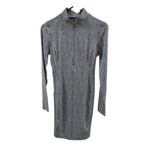 Athleta Delancey Sz Small Black/White Half Zip Long Sleeve Dress